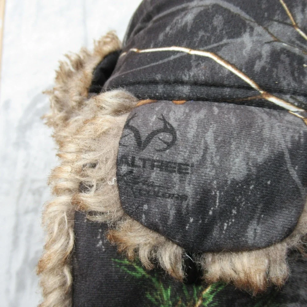 Real Tree‎ Trapper Hat Camouflage Thinsulate Insulation Fur Trim Warm Winter